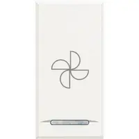 Capac tasta Axolute MyHOME BUS - simbol Ventilator tip apasare - 1 modul - alb