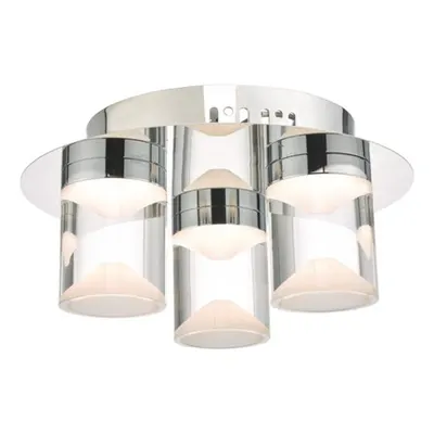 Plafoniera Susa Bathroom 3 Light Flush Polished Chrome Acrylic IP44 LED