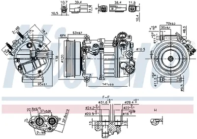 Compresor climatizare potrivit VOLVO S60 II, S80 II, V60 I, V60 II, V70 III, XC60 I, XC70 II 1.5 2.0 2.0D 09.13-12.21