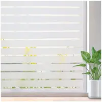 Folie decorativa pentru geam, Dungi Albe, 45 cm x 3 M