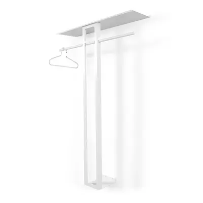 Cuier de perete alb cu raft din oțel 100 cm Luno Large – Spinder Design