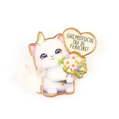 Brosa martisor cu mesaj Ghemotocul tau de fericire