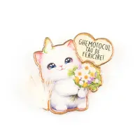 Brosa martisor cu mesaj Ghemotocul tau de fericire