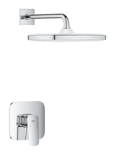 Sistem dus Grohe Cubeo, incastrat, 1 functie, 250 mm, necesita valva, crom, 1053340000