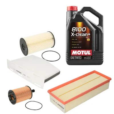 Pachet schimb ulei Motul 8100 X-Clean+ 5W30 5L+ filtre FILTRON pentru grupul VAG - VW AUDI SKODA SEAT 1.9TDI, 2.0TDI