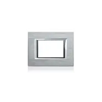 Placa Ornament 6 Module Brushed Mercury Bticino Axolute