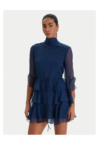 Rochie de cocktail - bleumarin - poliamida