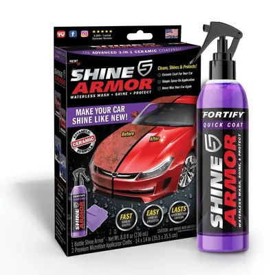 Kit ceara lichida Shine Armor Ceramic Wax, 236 ml + Laveta din microfibra