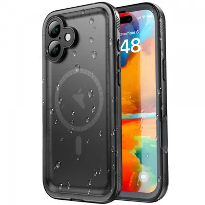 Husa Waterproof pentru Apple iPhone 16, ShellBox, Neagra