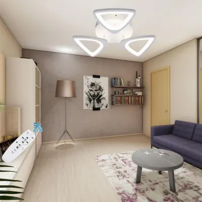 Lustra Led Dimabila 50w cu 3 Brate 3 Culori+ir 450mm X 85mm