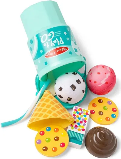 Set de joacă Melissa & Doug Play to Go - Înghețată la pachet, 11 piese