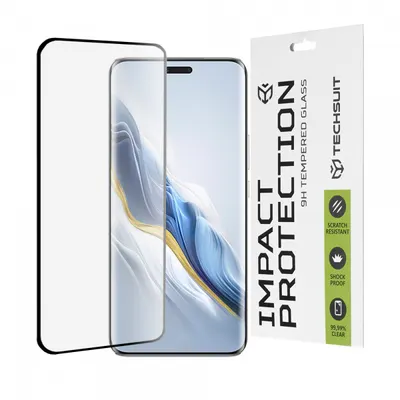 Folie de protectie Ecran Techsuit pentru Honor Magic6 Pro, Sticla Securizata, Full Glue, 111D, Neagra
