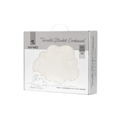 Paturica pentru bebelusi, Lorelli Twinkle, material moale, model decorativ in relief, 80 x 110 cm, Beige