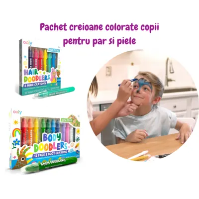 Pachet Creioane colorate pentru par si piele