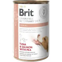 BRIT VD Renal, XS-XL, Ton și Somon, dietă veterinară, conservă hrană umedă fără cereale câini, sistem renal, (în aspic), 400g