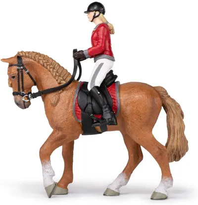 Figurina - Walking Horse with Riding Girl