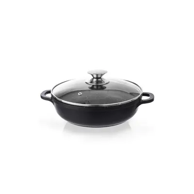 Oală din aluminiu neaderent cu capac din sticlă Orion Grande, ⌀ 28 cm