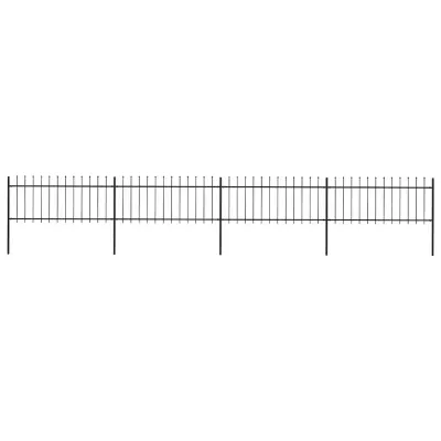 vidaXL Gard de grădină cu vârf tip suliță din oțel 671x80 cm, negru