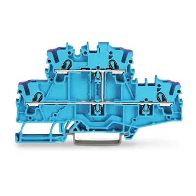 Double-deck terminal block; 4-conductor through terminal block; N; without marker carrier; for Ex e II and Ex i applications; internal commoning; conductor entry with violet marking; for DIN-rail 35 x 15 and 35 x 7.5; 2.5 mm²; Push-in CAGE CLAMP®; 2,50 m