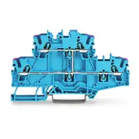 Double-deck terminal block; 4-conductor through terminal block; N; without marker carrier; for Ex e II and Ex i applications; internal commoning; conductor entry with violet marking; for DIN-rail 35 x 15 and 35 x 7.5; 2.5 mm²; Push-in CAGE CLAMP®; 2,50 m