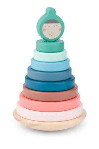 Turn de stivuire cu inele din lemn, BS Toys