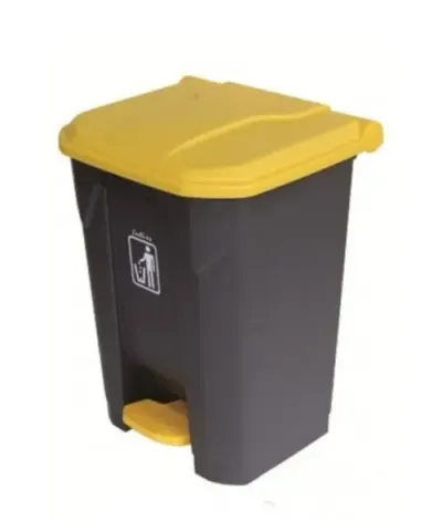 Cos gunoi din plastic cu pedala Limpio B2-010C (Galben/Gri)