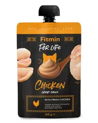 Fitmin For Life Cat Cream Sauce Chicken Hrană complementară pentru pisoi și pisici adulte cu pui în sos cremos 100 g