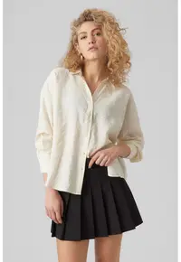 Camasa din amestec de modal Queeny - Bej deschis