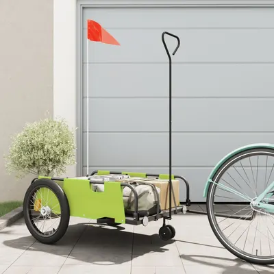 Gossi remorca bicicleta, verde si negru, tesatura oxford si fier