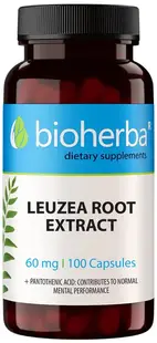 Leuzea Root Extract, 60 mg, 100 capsule, Bioherba