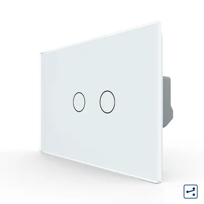 Intrerupator Dublu Cap Scara / Cruce cu Touch LIVOLO din Sticla – Standard Italian