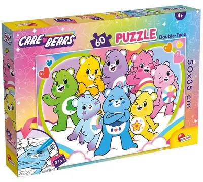 Puzzle dublu față Lisciani pentru colorat din 60 piese - Grijuliile ursuleți