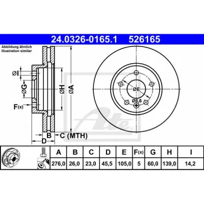 Disc frana ATE 24.0326-0165.1