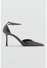 Pantofi stiletto cu bareta pe glezna - Gri inchis