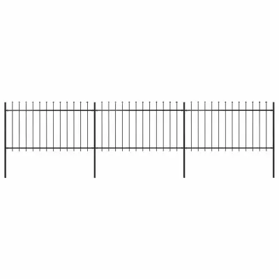 vidaXL Gard de grădină cu vârf tip suliță din oțel 504x100 cm, negru