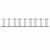 vidaXL Gard de grădină cu vârf tip suliță din oțel 504x100 cm, negru