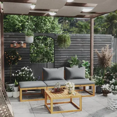 Gossi set mobilier de gradina cu perne, 4 piese, lemn masiv de acacia