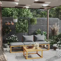 Gossi set mobilier de gradina cu perne, 4 piese, lemn masiv de acacia