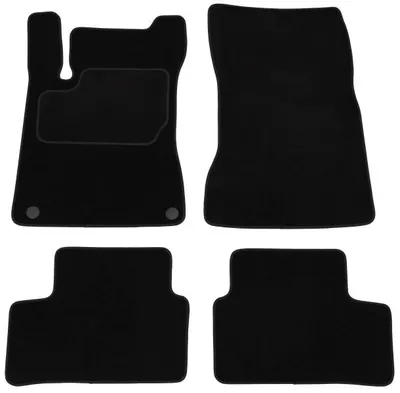 Covor podea MAMMOOTH Velours, 4 buc., fata spate, set, culoare neagra, potrivit MERCEDES A (W177) 03.18-, Hatchback