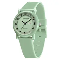 Ceas Copii Sanda 3225 Verde - Design Fashion, Analog, Afișaj Dată, Rezistent la Apă 3ATM