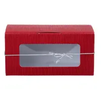 Cutie dreptunghiulară din hârtie cu fereastră și sfoară - roșu (set 25 buc) 14x6.5x7 - Default Title