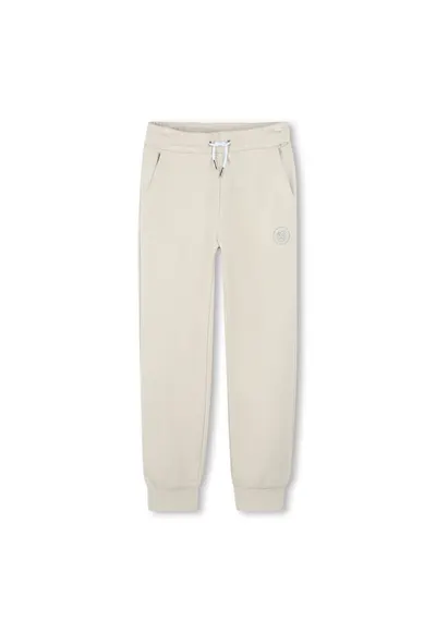 Pantaloni de trening cu snur de ajustare si buzunare laterale - Crem
