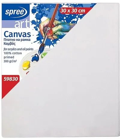 Pânză de pictură pe ramă Spree Art - 30 х 30 cm, 100% bumbac