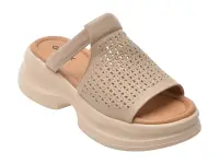 Papuci GRYXX bej, 28618, din piele naturala