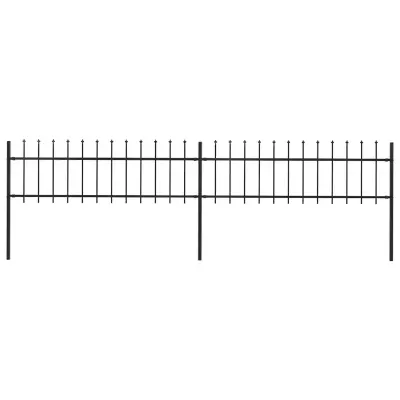 vidaXL Gard de grădină cu vârf tip suliță din oțel, 337x60 cm, negru
