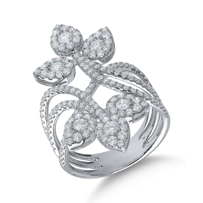 Inel din aur alb cu diamante de 1.554ct