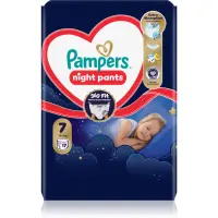 Pampers Night Pants Size 7 scutece de unică folosință tip chiloțel pentru noapte 15+ kg 17 buc