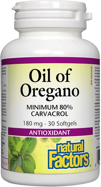 Oil of Oregano, 180 mg, 30 capsule, Natural Factors