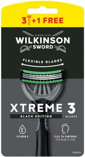 Wilkinson Sword Xtreme3 Aparat de ras pentru barbati Comfort Black, 3 + 1 buc.