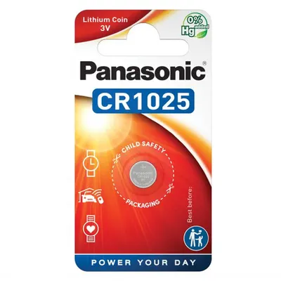 Baterie litiu 3V CR1025 30mAh, Panasonic